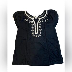 GAP Girls Kids Size 14-16 Short Sleeve Boho Embroidered Top